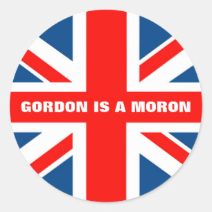 Adesivo Redondo Union Jack anti Gordon Brown