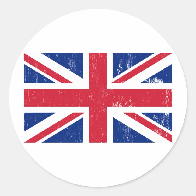 Adesivo Redondo Union Jack British Flag Sticker (Frente)