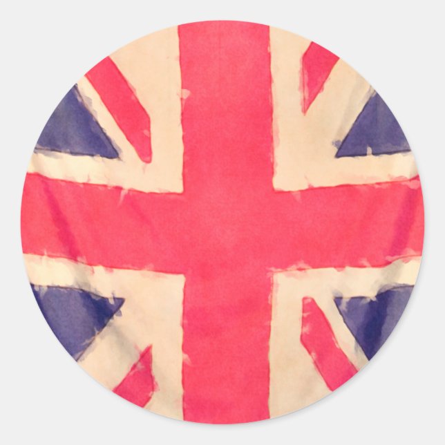 Adesivo Redondo Union JACK FLAG grunge (Frente)