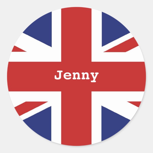 Adesivo Redondo Union Jack, Jenny (Frente)