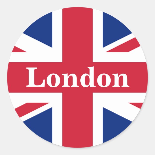 Adesivo Redondo Union Jack London ~ British Flag (Frente)