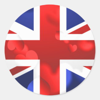 Adesivo Redondo Union Jack Love
