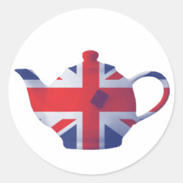 Adesivo Redondo Union Jack Teapot