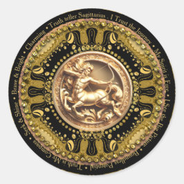 Adesivo Redondo  Unique Astrology Sagittarius Zodiac Affirmations