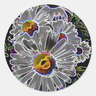 Adesivo Redondo Unique Neon Daisies