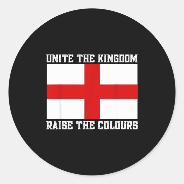 Adesivo Redondo Unite The Kingdom St George Cross  (Frente)
