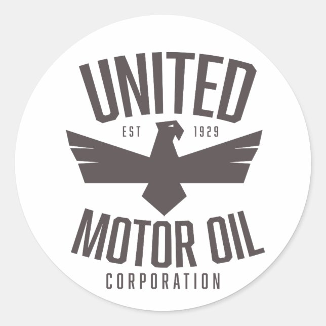 Adesivo Redondo United Motor Oil Corporation, (Frente)