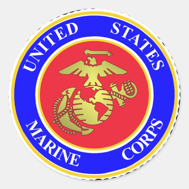 Adesivo Redondo United States Marine Corps (Frente)