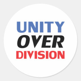 Adesivo Redondo "Unity over Division" azul vermelho branco