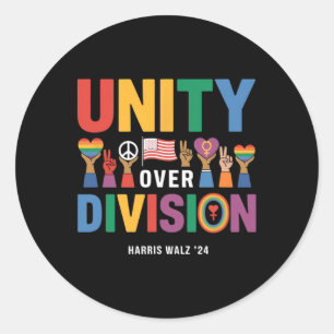 Adesivo Redondo Unity Over Division Pride Harris W 24