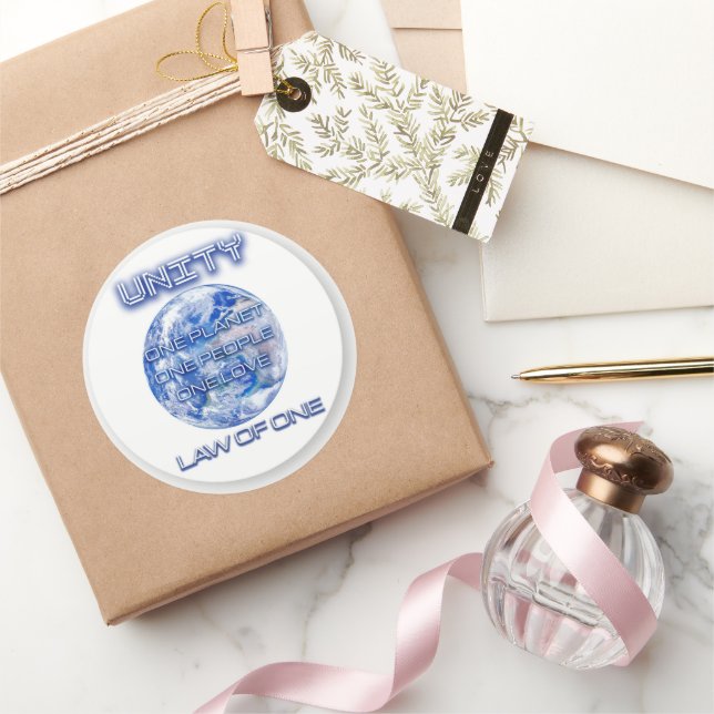 Adesivo Redondo UNITY stickers! Autocollants UNITE planétaire! (Presentear)