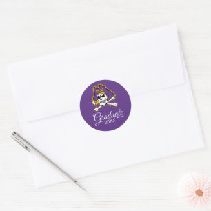 Adesivo Redondo Universidade da Carolina do Leste Piratas ECU