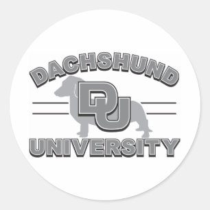 Adesivo Redondo Universidade Dachshund