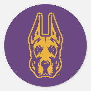 Adesivo Redondo Universidade de Albany Great Dane Mascot Head