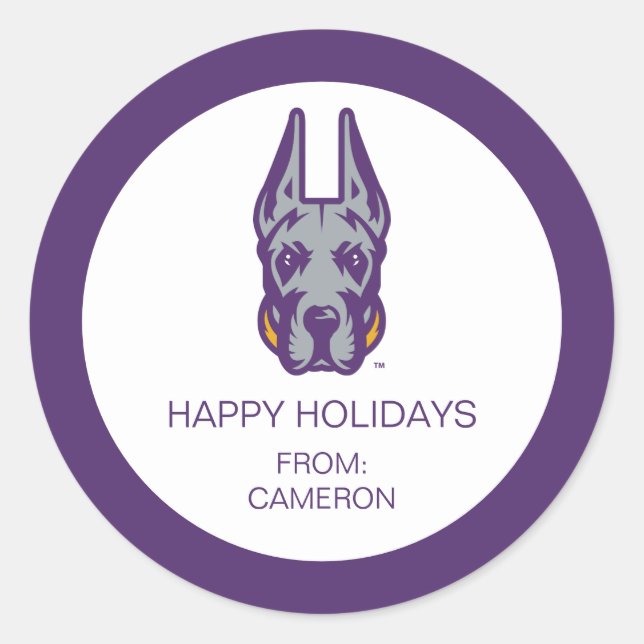 Adesivo Redondo Universidade de Albany Great Dane Mascot Head (Frente)