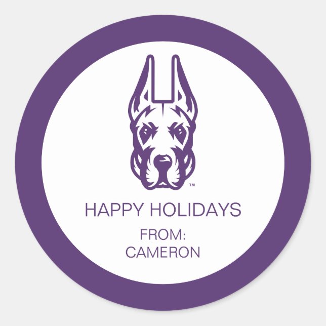 Adesivo Redondo Universidade de Albany Great Dane Mascot Head (Frente)