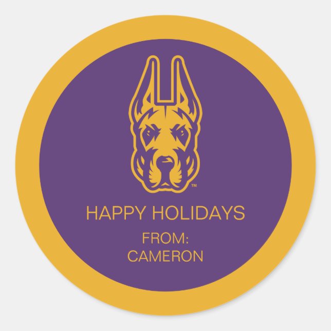 Adesivo Redondo Universidade de Albany Great Dane Mascot Head (Frente)