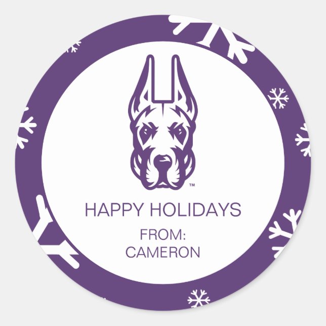 Adesivo Redondo Universidade de Albany Great Dane Mascot Head (Frente)