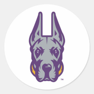 Adesivo Redondo Universidade de Albany Great Dane Mascot Head