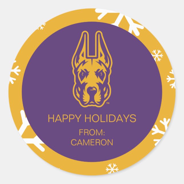 Adesivo Redondo Universidade de Albany Great Dane Mascot Head (Frente)