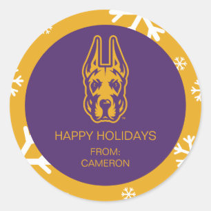 Adesivo Redondo Universidade de Albany Great Dane Mascot Head