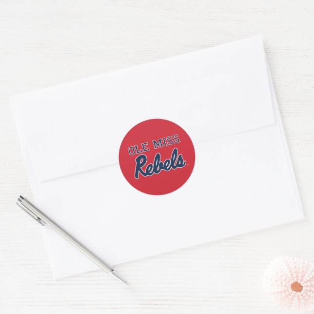 Adesivo Redondo Universidade do Mississippi | Ole Miss Rebels (Envelope)