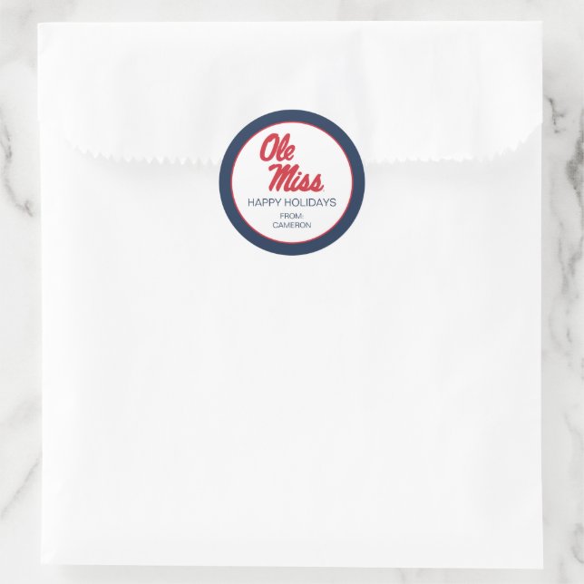 Adesivo Redondo Universidade do Mississippi | Script Ole Miss (Bolsa)