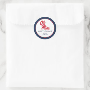 Adesivo Redondo Universidade do Mississippi Script Ole Miss