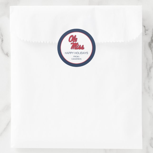 Adesivo Redondo Universidade do Mississippi | Script Ole Miss (Bolsa)