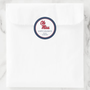 Adesivo Redondo Universidade do Mississippi   Script Ole Miss