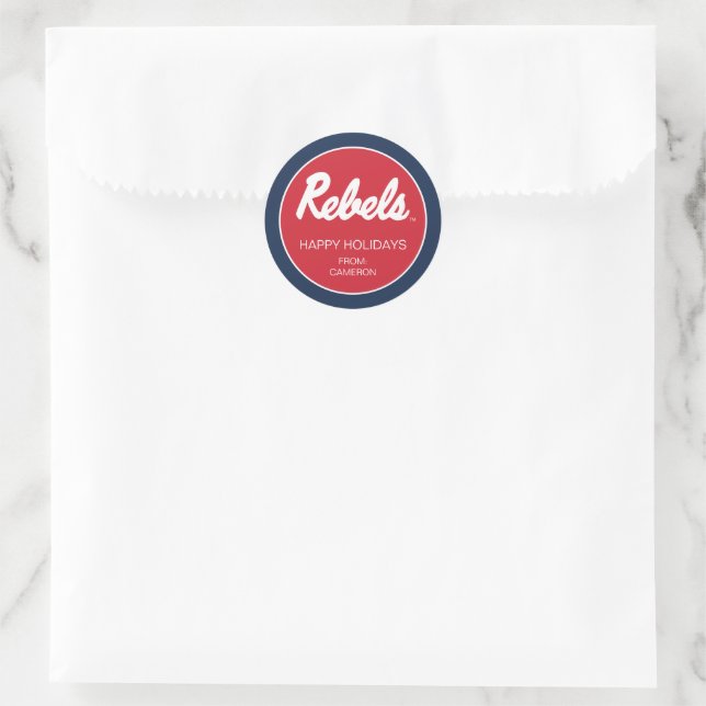 Adesivo Redondo Universidade do Mississippi | Script Rebels (Bolsa)