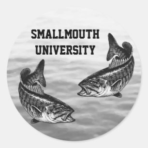 Adesivo Redondo Universidade do Smallmouth - pesca da perda