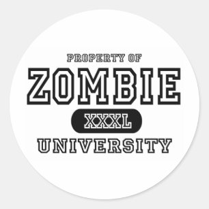 Adesivo Redondo Universidade do zombi
