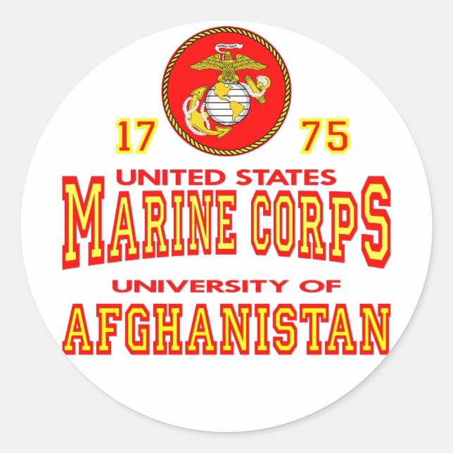 Adesivo Redondo Universidade dos Estados Unidos Marine Corps Afega (Frente)