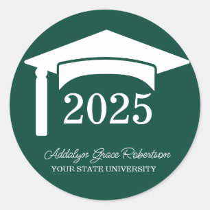 Adesivo Redondo Universidade Green College Turma de 2025