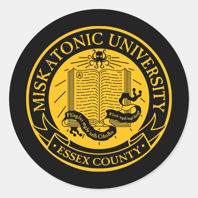 Adesivo Redondo Universidade Miskatonic (Frente)