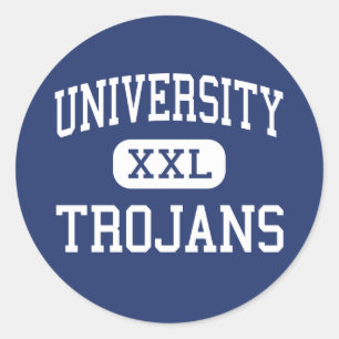 Adesivo Redondo Universidade - Trojan - alta - Irvine Califórnia