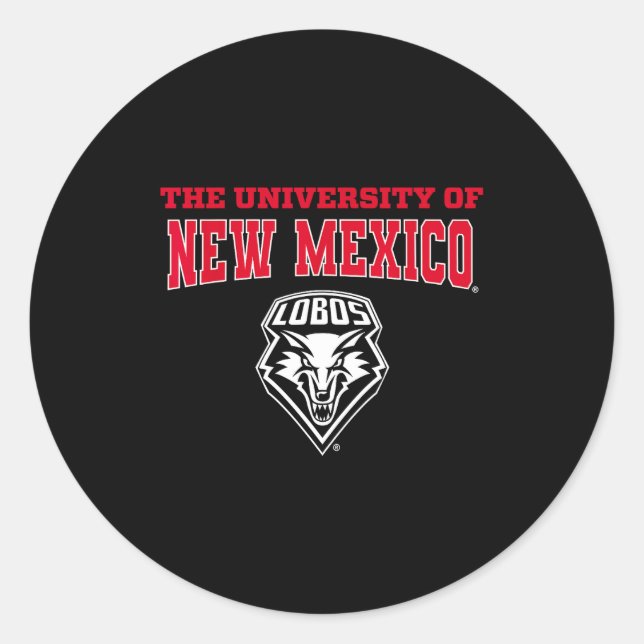 Adesivo Redondo University Of New Mexico Unm Lobos Ncaa Unm&#;   (Frente)