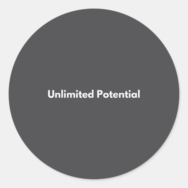 Adesivo Redondo Unlimited Tential Insrational Motivational Everyda (Frente)