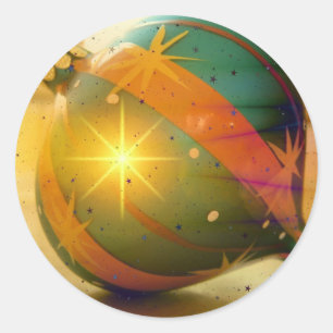 Adesivo Redondo Uns enfeites de natal brilhantes grandes