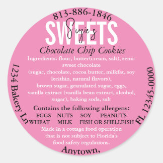 Adesivo Redondo Updated Florida State Cottage Law Ingredient Label