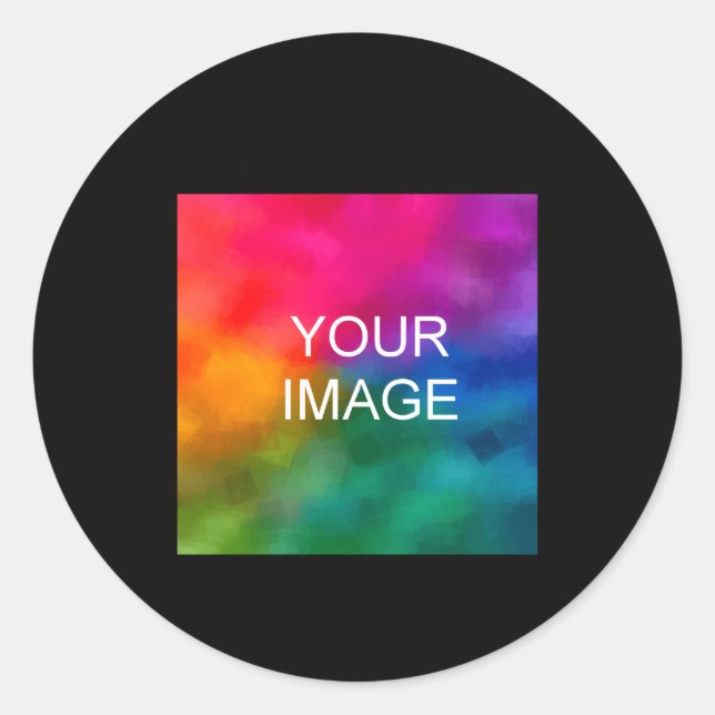 Adesivo Redondo Upload Photo Add Text Template Kids Girls  (Frente)