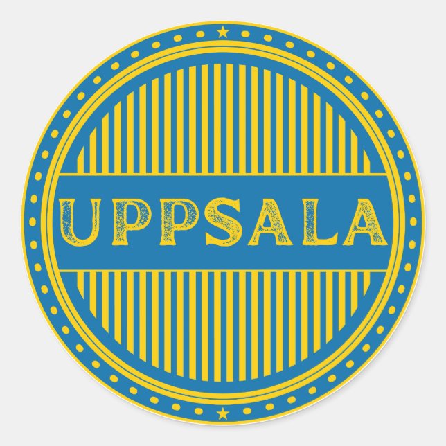 Adesivo Redondo Uppsala City Pride Emblem – Swedish Identity (Frente)