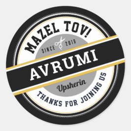 Adesivo Redondo Upsherin Personalizado Stickers com Nome