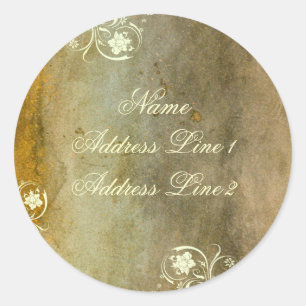 Adesivo Redondo Urban Decan Dourado Rótulos de Endereços