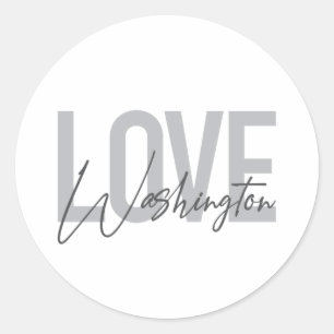 Adesivo Redondo Urbana, moderna, simples, legal design Love Washin