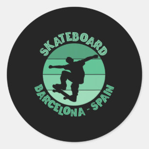 Adesivo Redondo Urn de Skate Rcelona Skateboarding