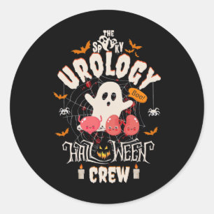 Adesivo Redondo Urologia Spooky Halloween Crew Cute Nurse Stu