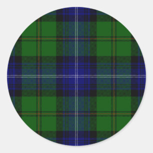 Adesivo Redondo Urquhart tartan Blue xadrez