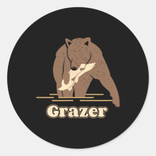 Adesivo Redondo Ursa de pesca de Graz Graz Graz Graz Beartober Nós